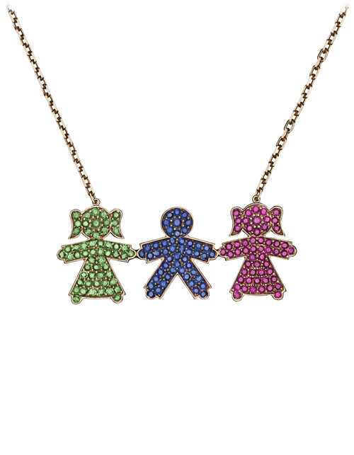 NECKLACE "KIDS" WITH THREE PENDANTS - GEOMA Jewelry