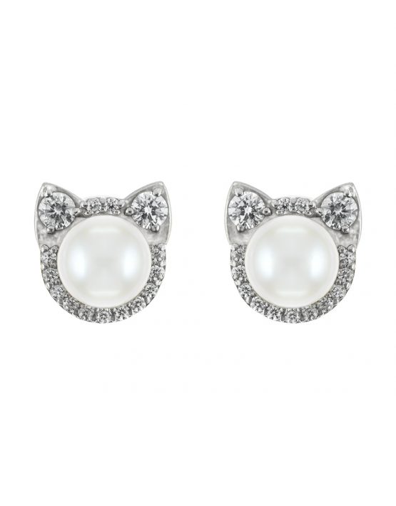 Earrings Cats with diamonds