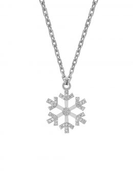 SNOWFLAKES NECKLACE WITH A LARGE WHITE DIAMOND IN THE CENTRE